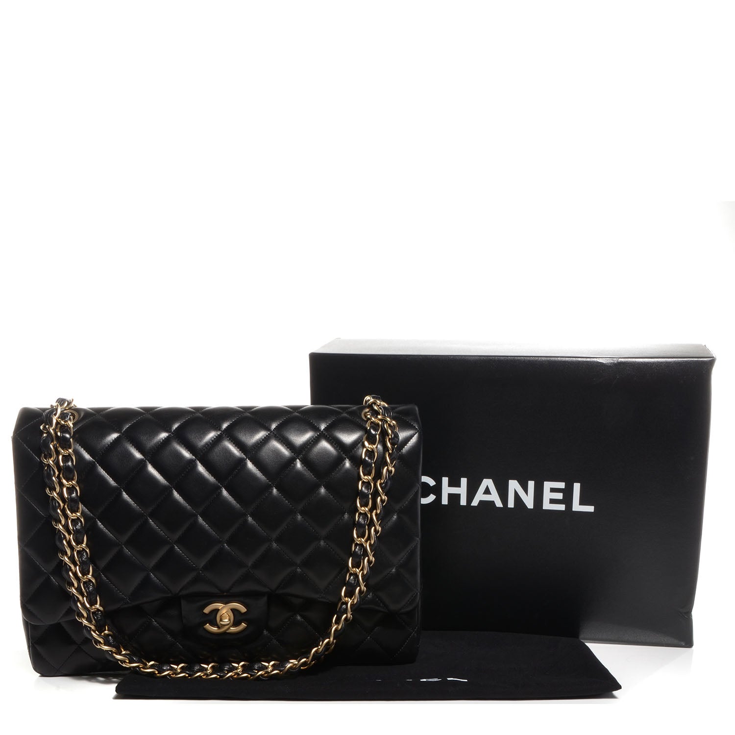 Chanel Lambskin Maxi Single Flap Black 5 of 9