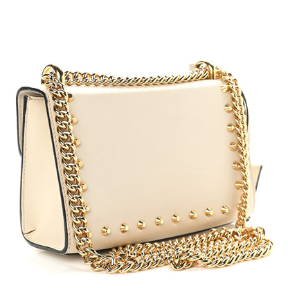 Gucci Calfskin Studded Small Padlock Shoulder Bag White 2 of 12