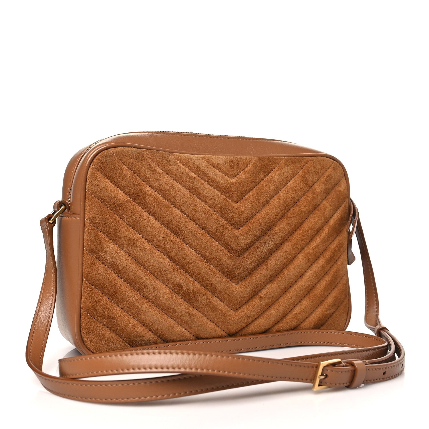 Saint Laurent Suede Matelasse Monogram Lou Camera Bag Cinnamon 3 of 11