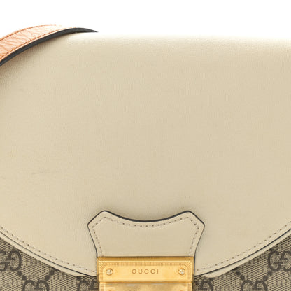 Gucci GG Supreme Monogram Calfskin Small Padlock Messenger Shoulder Bag Beige Mystic White Sun Oil 8 of 15