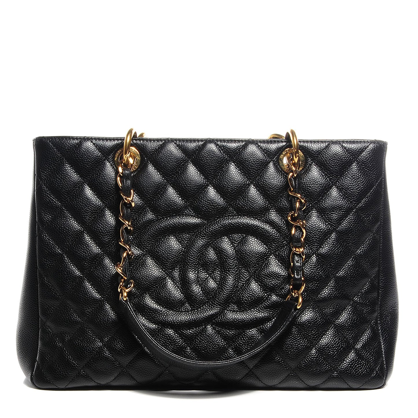 Caviar Quilted Grand Shopping Tote GST Black