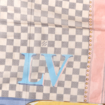 Louis Vuitton Cotton Damier Azur Summer Trunk Bandana Scarf 3 of 3
