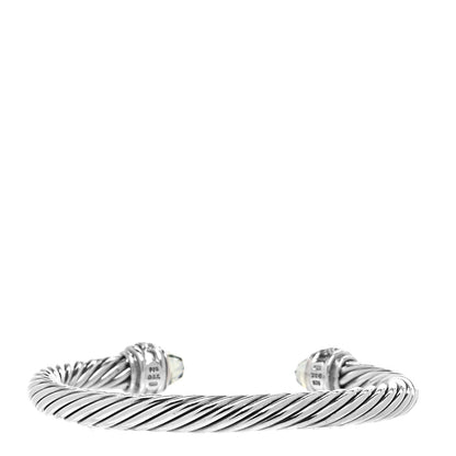 David Yurman Sterling Silver Diamond Prasiolite 7mm Cable Classics Bracelet 3 of 5