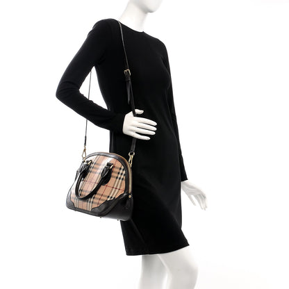 Burberry Haymarket Check Small Orchard Bowling Bag Chocolate 3 of 17