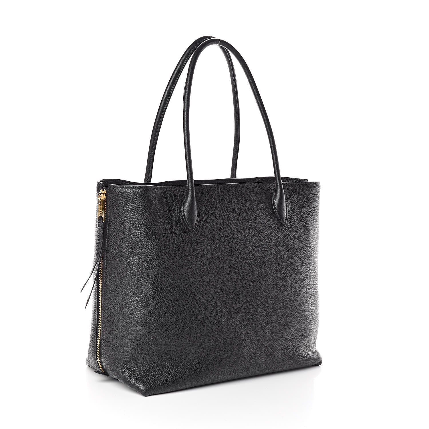 Prada Vitello Daino Side Zip Tote Black 3 of 14