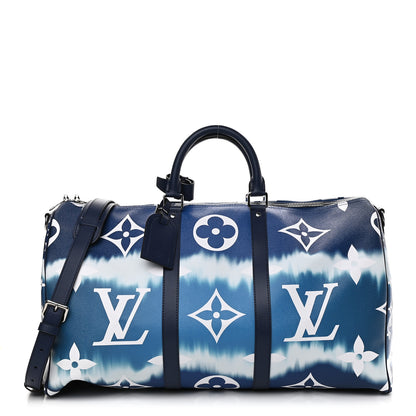 Louis Vuitton Monogram Escale Keepall Bandouliere 50 Blue 1 of 9