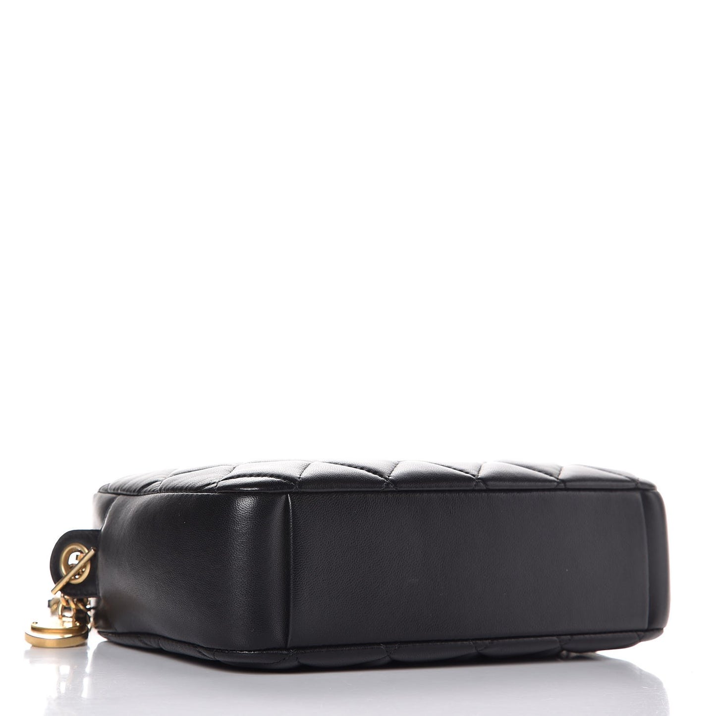 Lambskin Quilted Small Diamond CC Camera Case Black