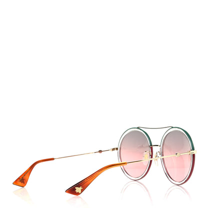 Gucci Round Sunglasses GG0061S Gold Green Red 4 of 4