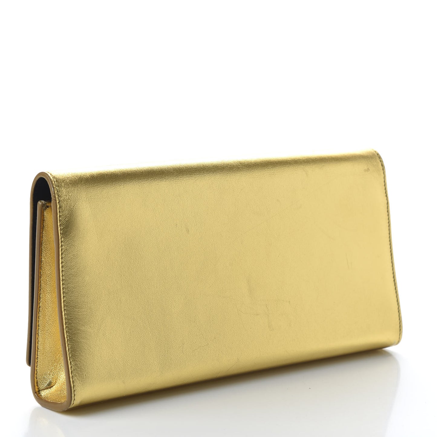 Metallic Calfskin Monogram Large Belle De Jour Clutch Gold