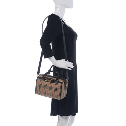 Burberry Smooth Calfskin 1983 Knight Check Link Bowling Bag Black 2 of 8