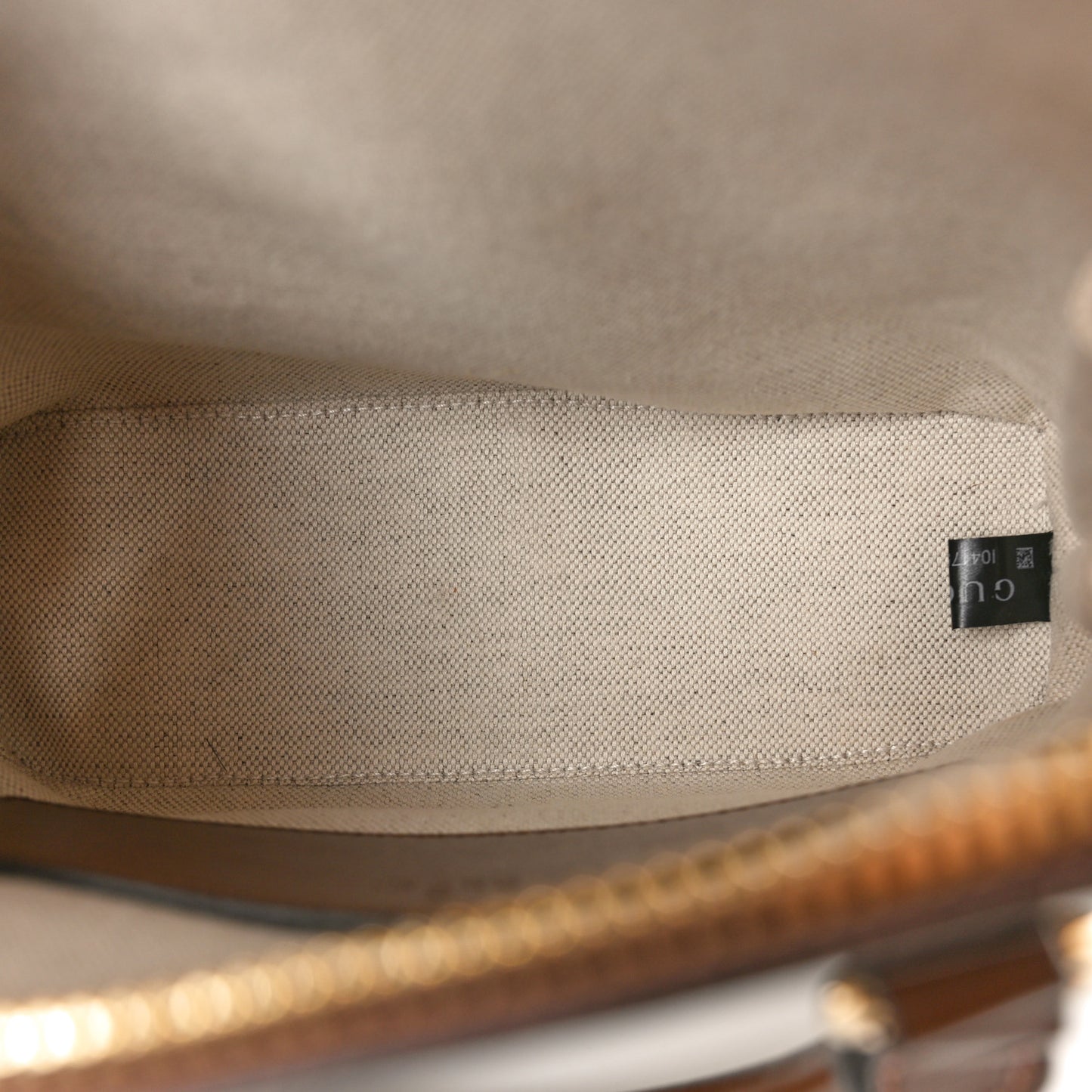 GG Supreme Monogram Azalea Calfskin Mini Horsebit 1955 Top Handle Bag Beige Ebony Brown Sugar