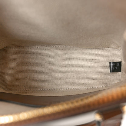 Gucci GG Supreme Monogram Azalea Calfskin Mini Horsebit 1955 Top Handle Bag Beige Ebony Brown Sugar 5 of 11