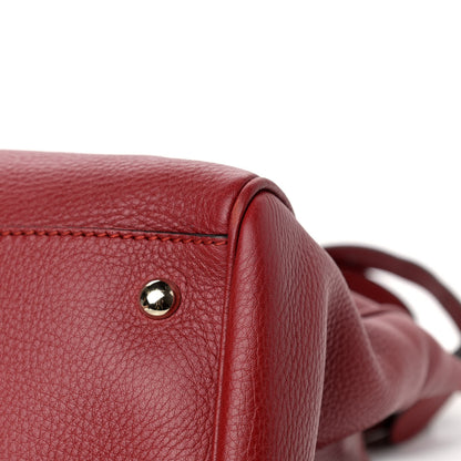 Gucci Pebbled Calfskin Medium Bamboo Shopper Tote Red 11 of 11