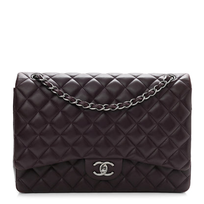 Chanel Lambskin Quilted Maxi Double Flap Purple 1 of 10