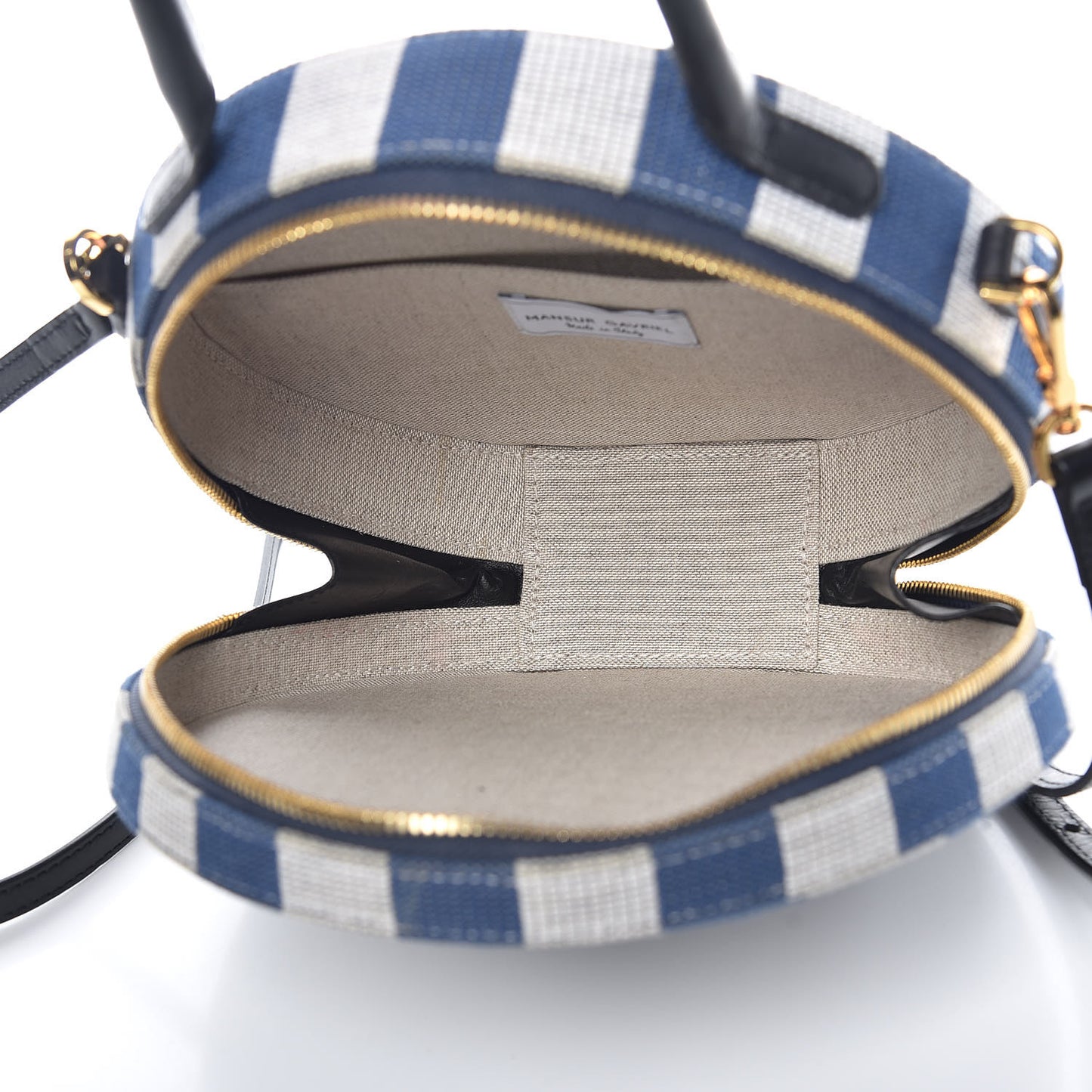 Canvas Stripe Circle Crossbody Blue White