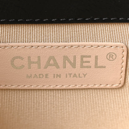Chanel Calfskin Raffia Small Vanity Case Bag Black Beige 6 of 10