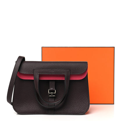 Hermes Taurillon Clemence Verso Halzan 25 Rouge Sellier Framboise 11 of 11