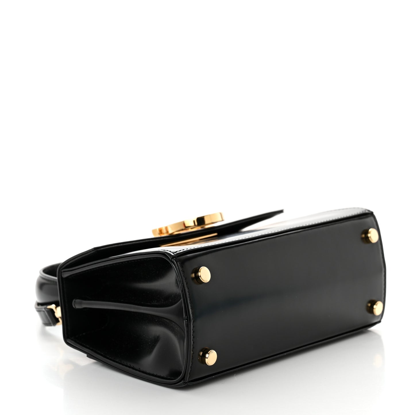 Brushed Off Calfskin Iconic Top Handle Bag Black