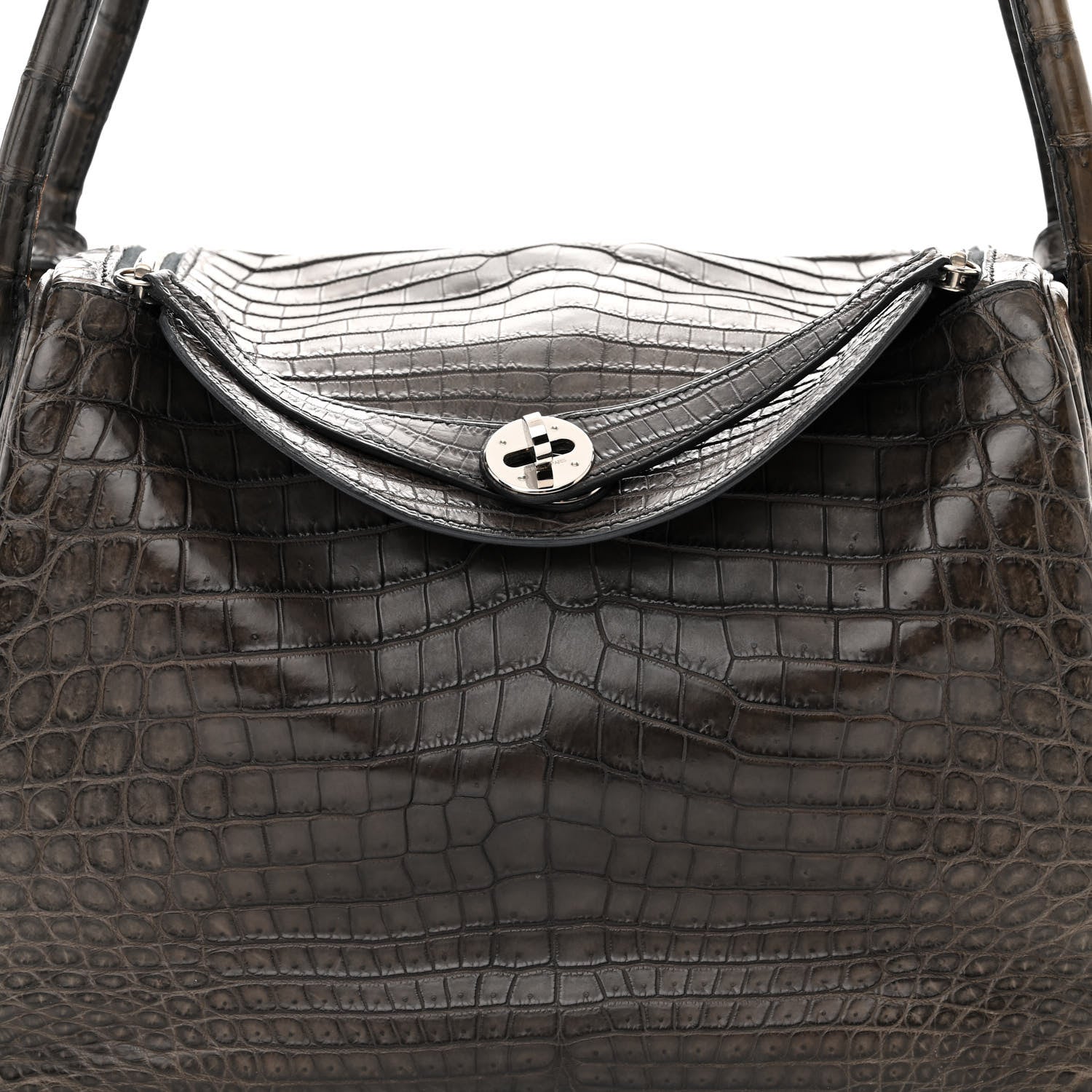 Hermes Matte Niloticus Crocodile Lindy 30 Gris Elephant 7 of 11