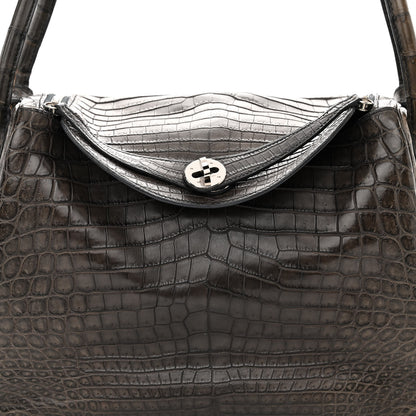 Hermes Matte Niloticus Crocodile Lindy 30 Gris Elephant 7 of 11