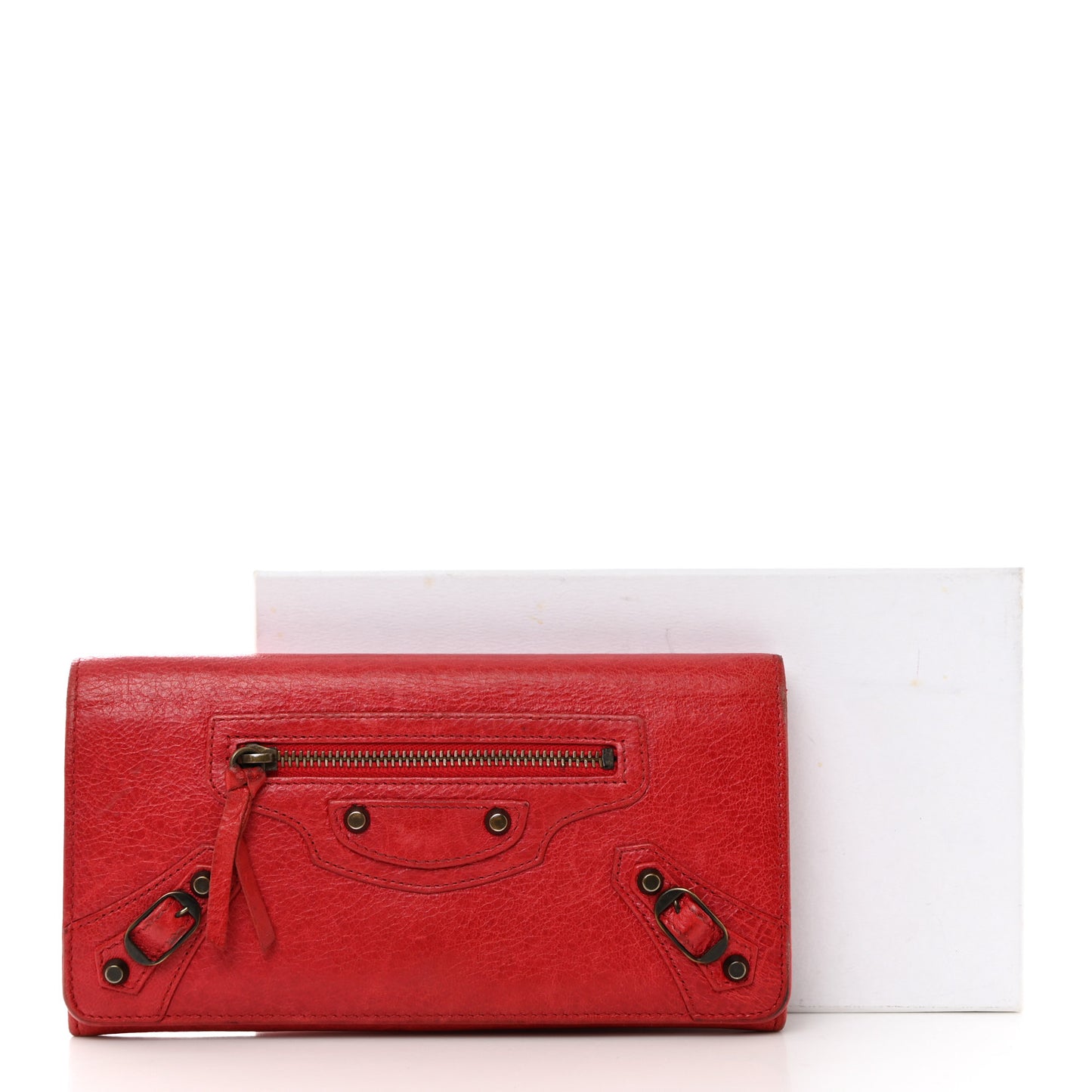 Agneau Classic Hardware Continental Zip Around Wallet Rouge Coquelicot