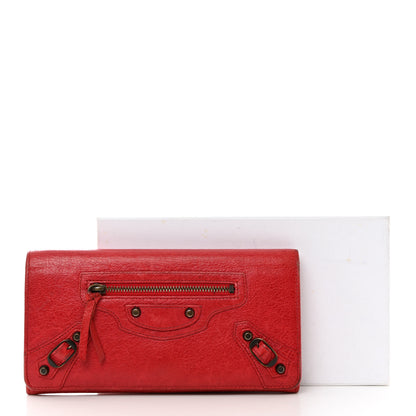 Balenciaga Agneau Classic Hardware Continental Zip Around Wallet Rouge Coquelicot 9 of 9