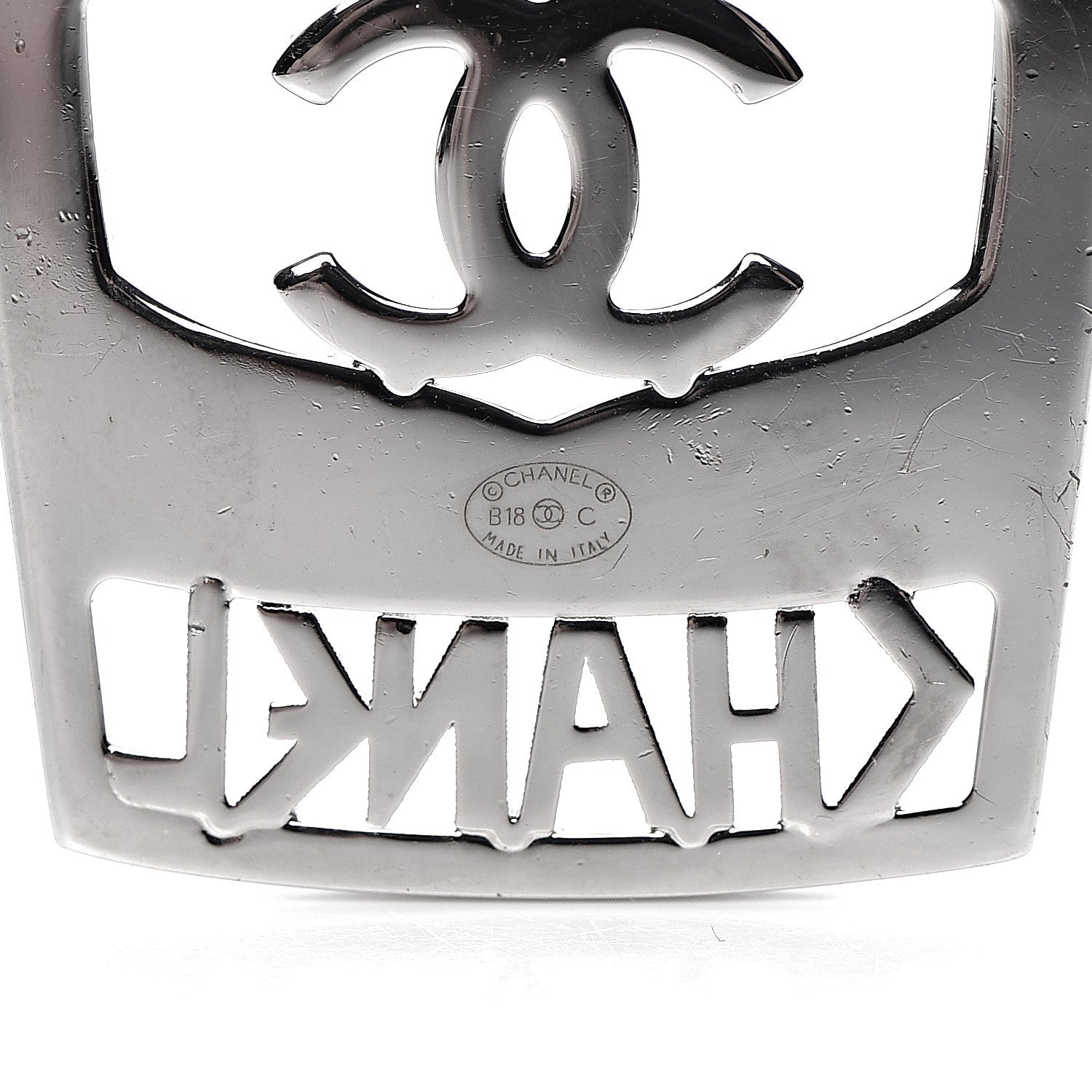 Chanel Crystal CC Greek Cup Brooch Silver Blue 4 of 4