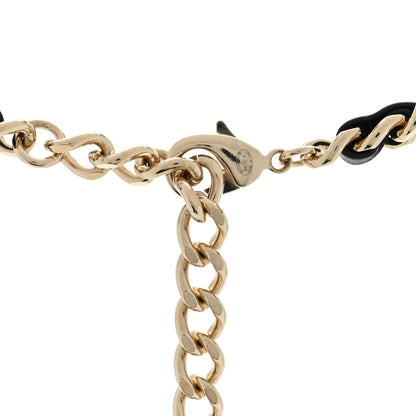 Chanel Lambskin Crystal CC Cardholder Pendant Necklace Gold White 4 of 4