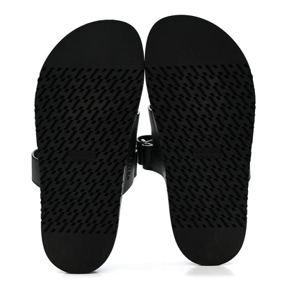 Hermes Calfskin Womens Chypre Sandals 38.5 Black 5 of 9