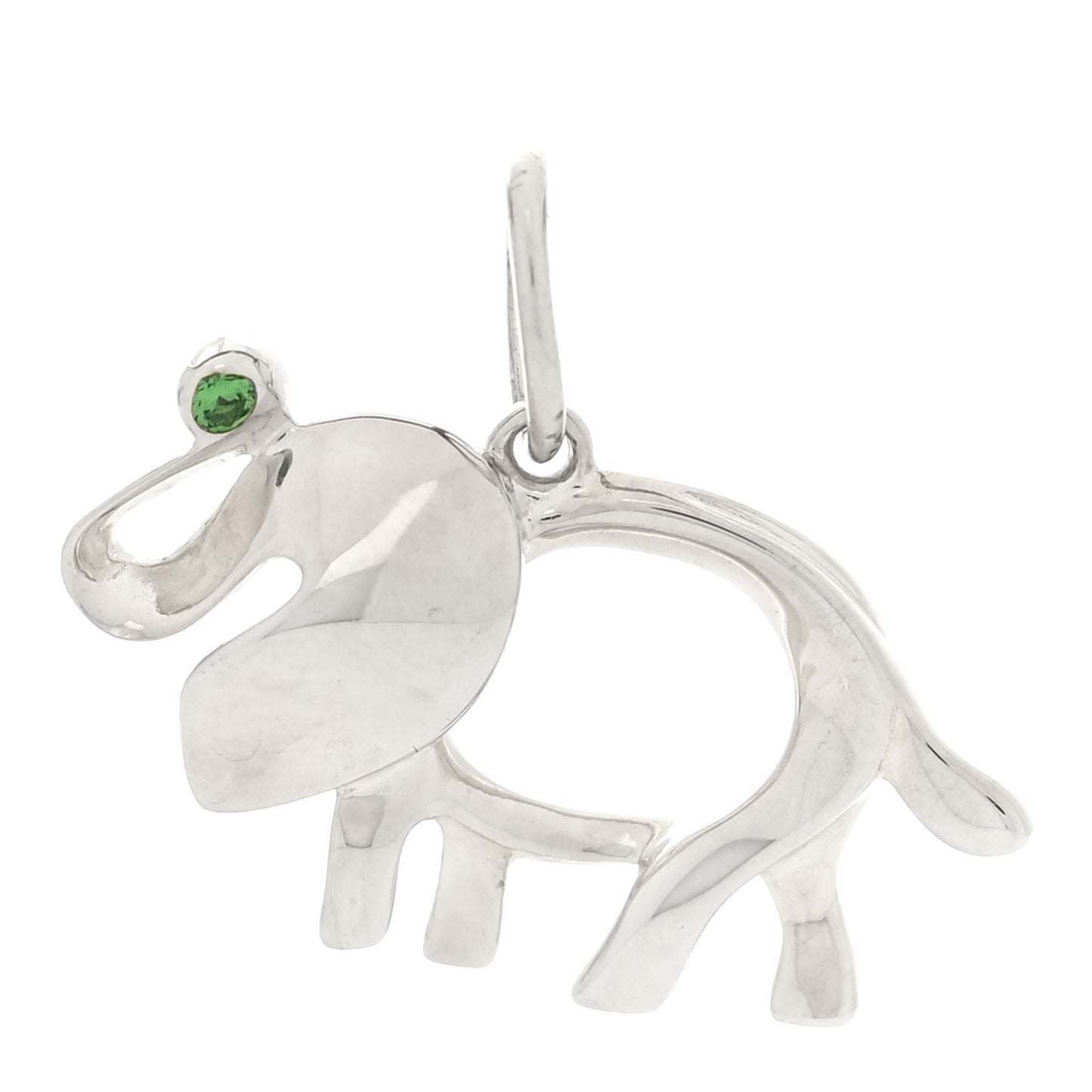 Sterling Silver Tsavorite Save the Wild Elephant Charm