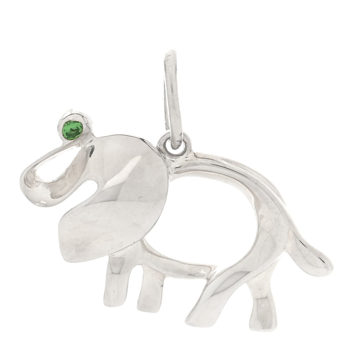 Tiffany Sterling Silver Tsavorite Save the Wild Elephant Charm 1 of 4
