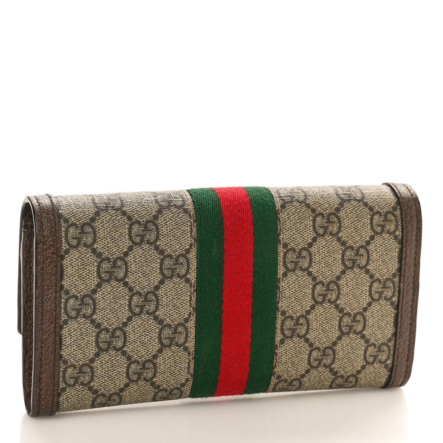 Gucci GG Supreme Monogram Web Ophidia Continental Wallet Brown 3 of 8