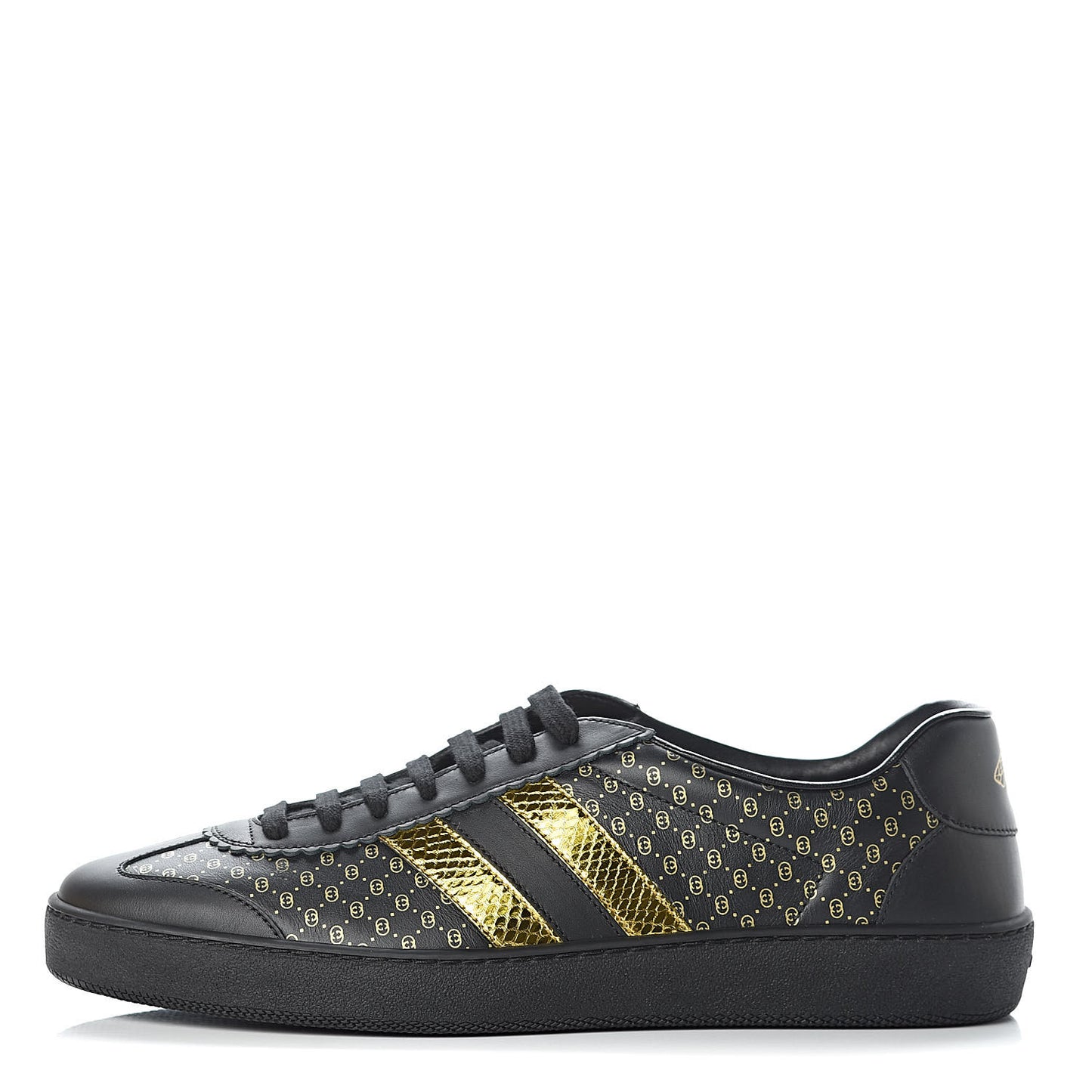 X DAPPER DAN Calfskin Laminated Ayers GG Micro Monogram Mens G74 Sneakers 9.5 Black