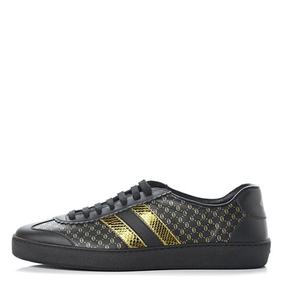 Gucci X DAPPER DAN Calfskin Laminated Ayers GG Micro Monogram Mens G74 Sneakers 9.5 Black 1 of 10