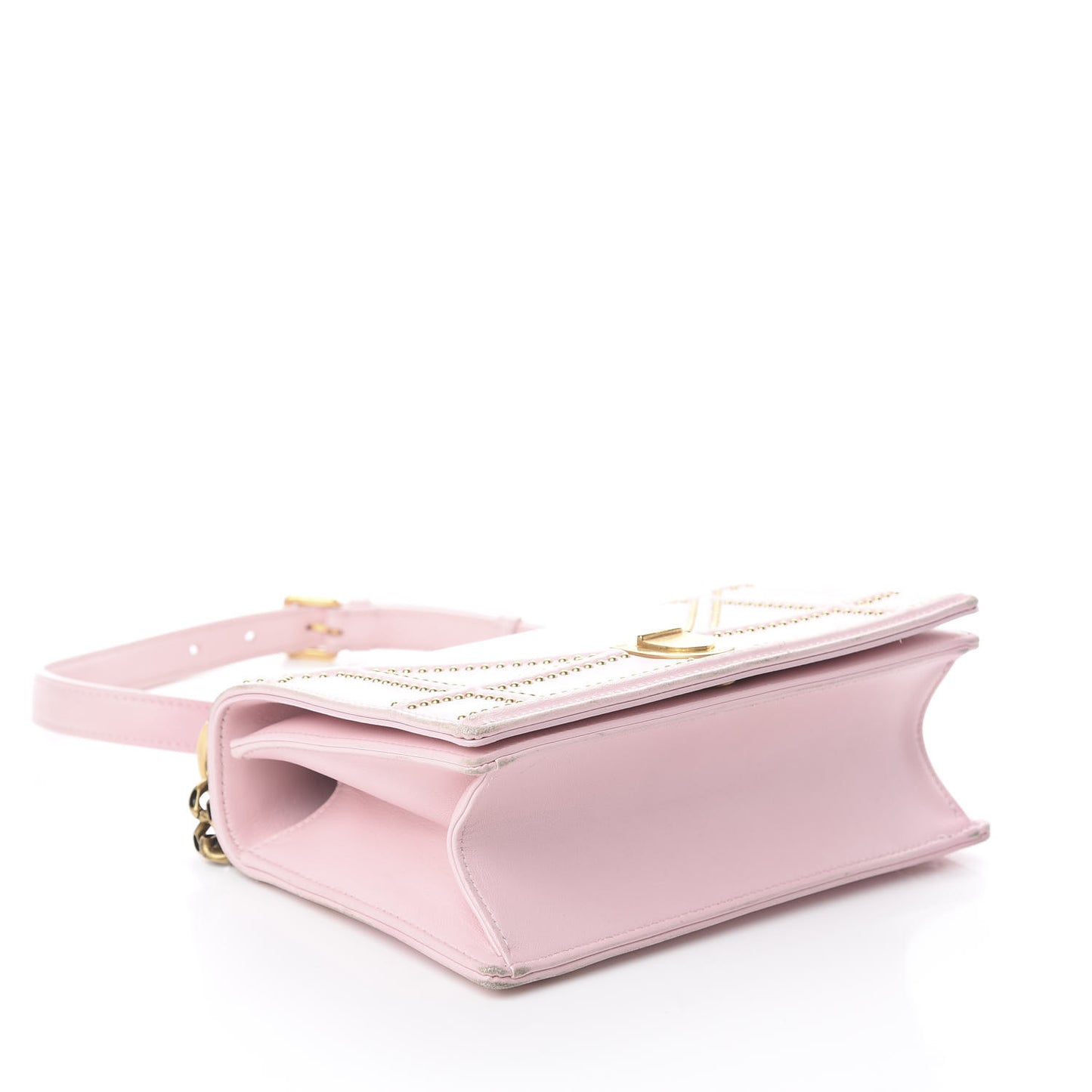 Lambskin Studded Small Diorama Flap Bag Pink