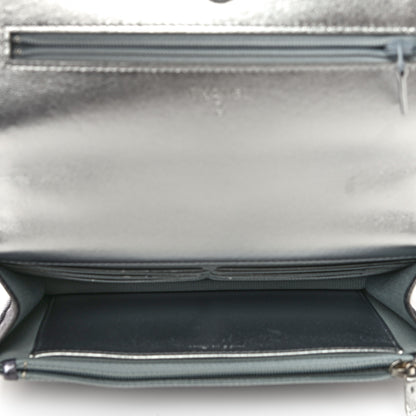 Chanel Gradient Metallic Lambskin Quilted Like A Wallet Wallet On Chain WOC Silvery Black 5 of 12