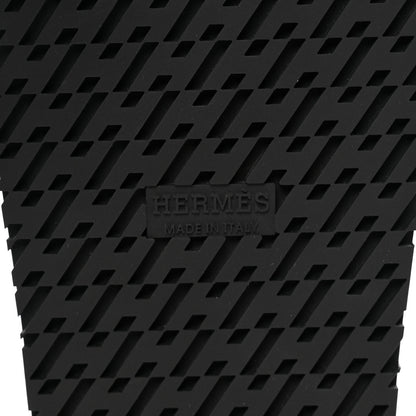 Hermes Calfskin Womens Chypre Sandals 37 Black 6 of 9