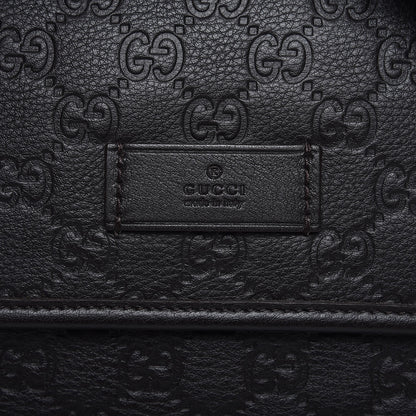 Gucci Guccissima Medium Flap Messenger Bag Black 8 of 8