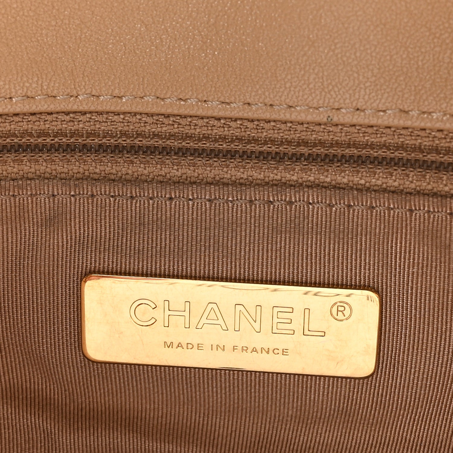 Chanel Lambskin Quilted Medium Chanel 19 Flap Dark Beige 6 of 11