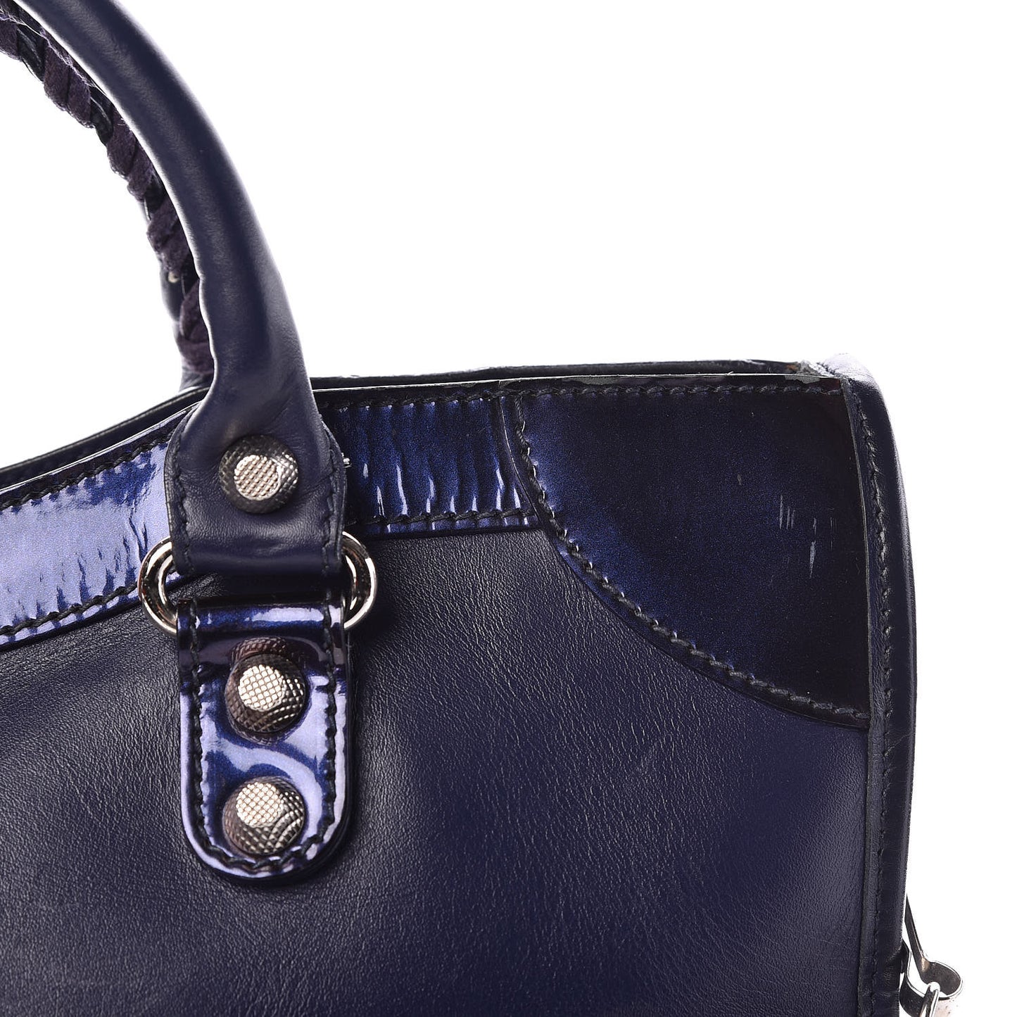 Smooth Calfskin Metallic Patent Giant 12 Silver Hardware City Ultraviolet