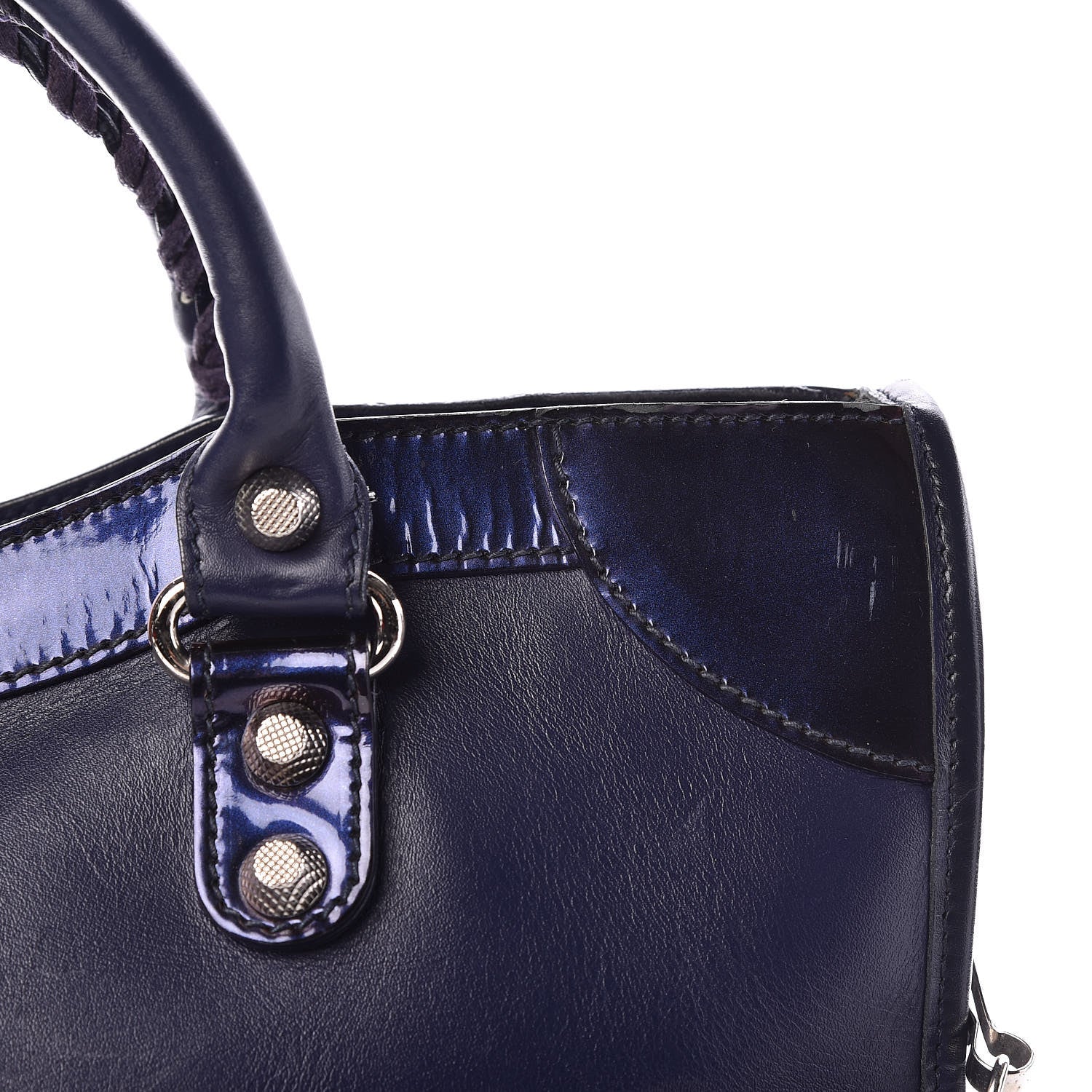 Balenciaga Smooth Calfskin Metallic Patent Giant 12 Silver Hardware City Ultraviolet 21 of 22
