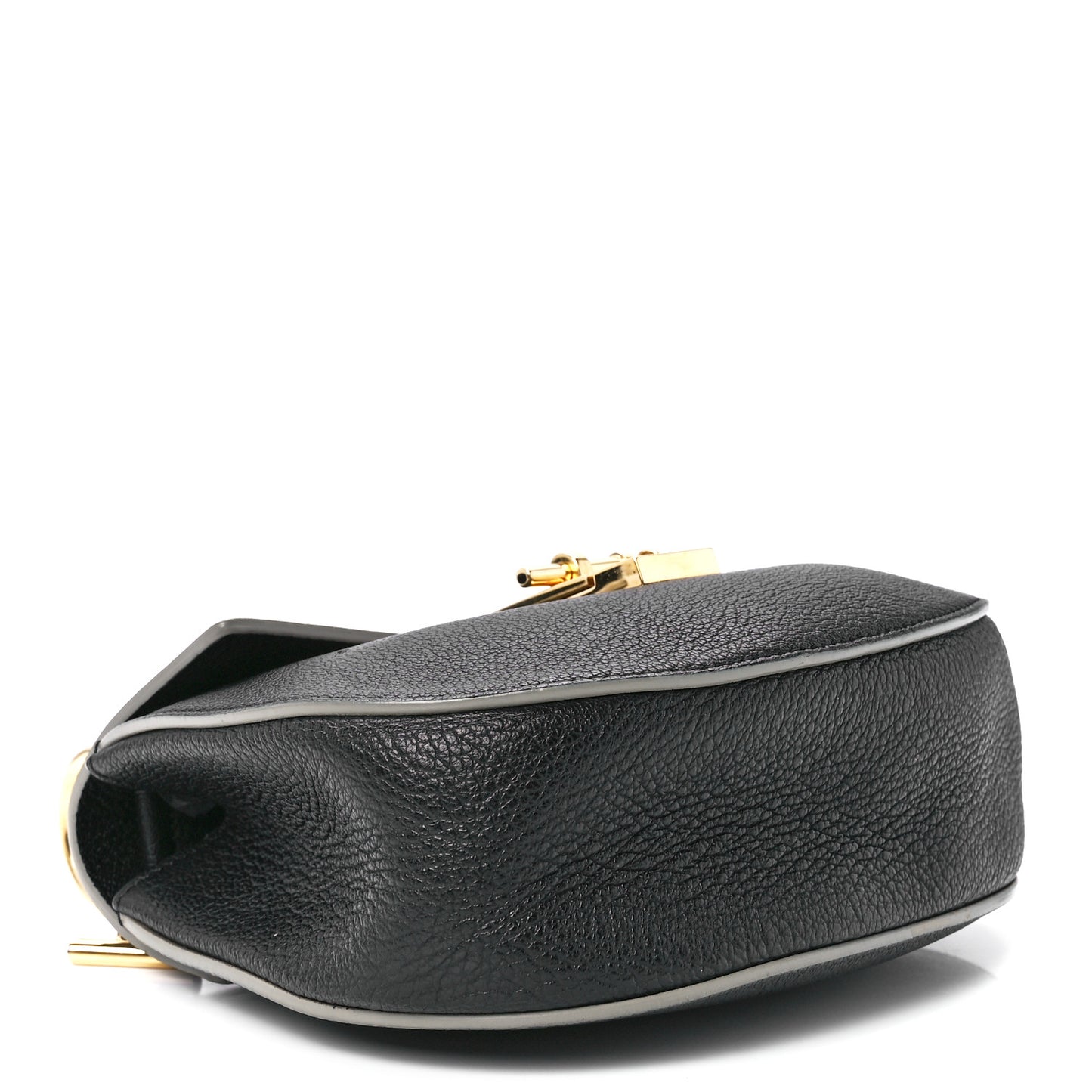 Grained Calfskin Lambskin Mini Drew Shoulder Bag Black