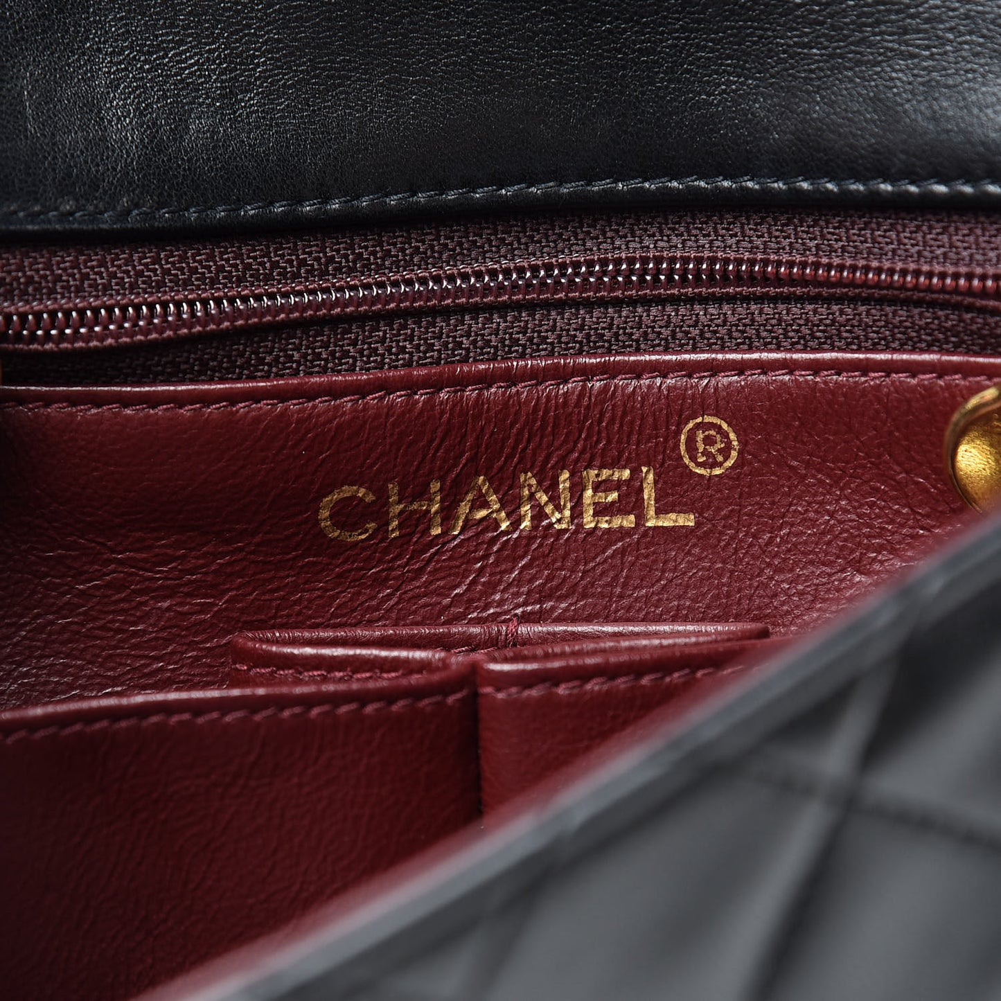 Lambskin Quilted Mini Square Flap Black