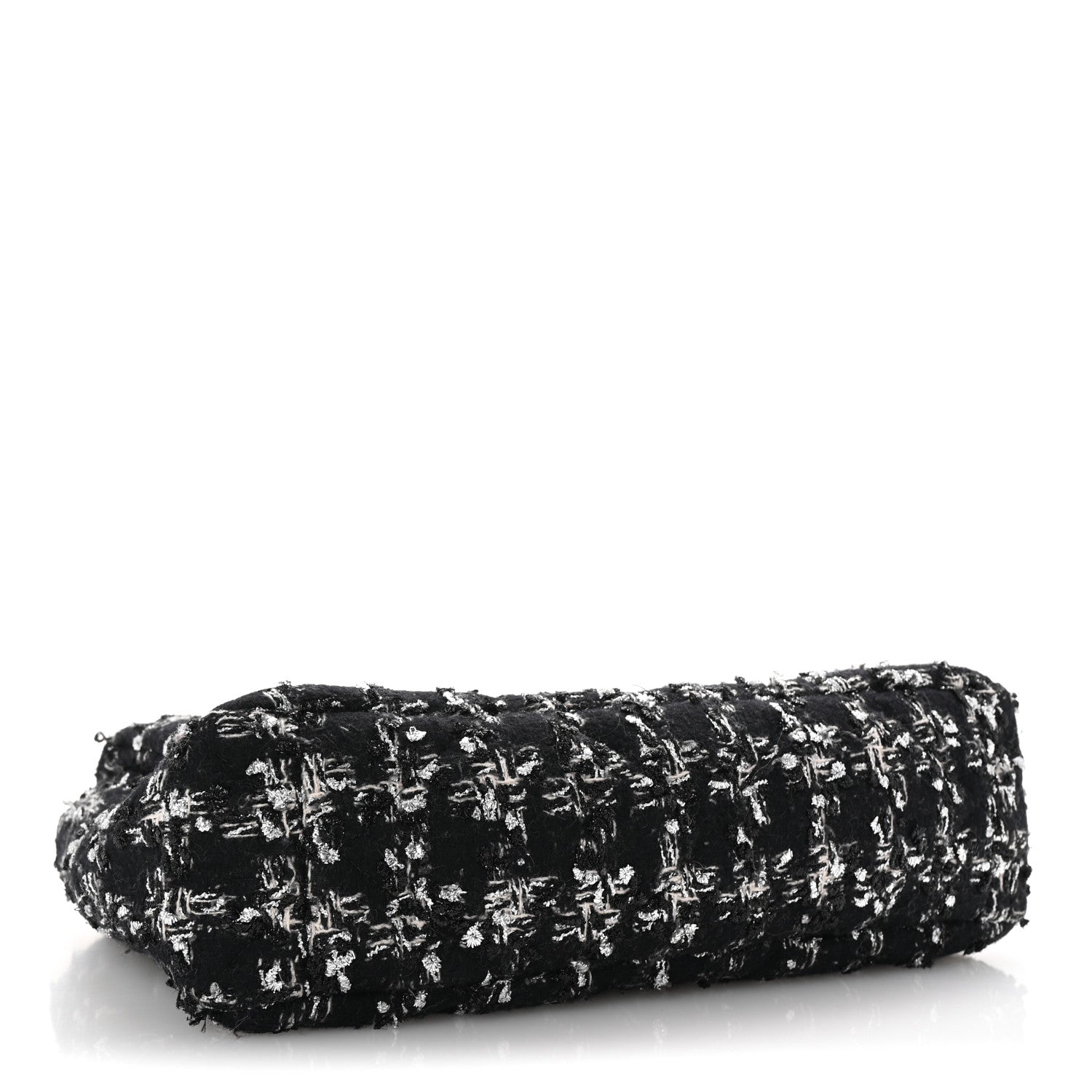 Chanel Tweed Quilted Large Chanel 19 Flap Black Silver Ecru 4 of 10