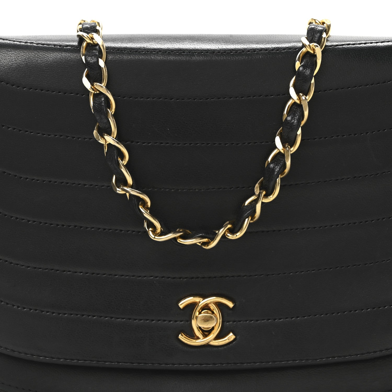 Chanel Lambskin Horizontal Quilted Small Single Flap Black 8 of 10