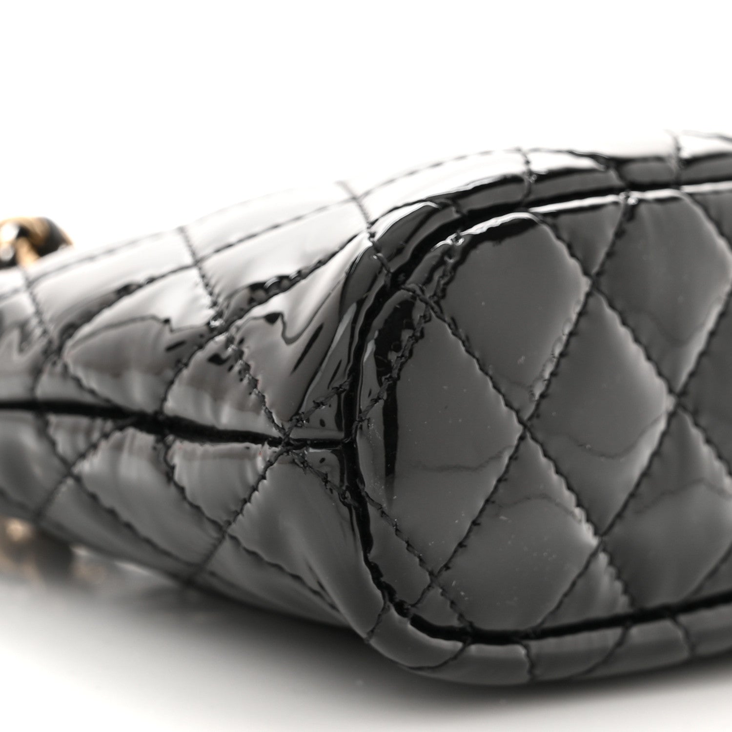 Chanel Patent Calfskin Quilted Shiny Coco Clutch With Chain Black 9 of 10