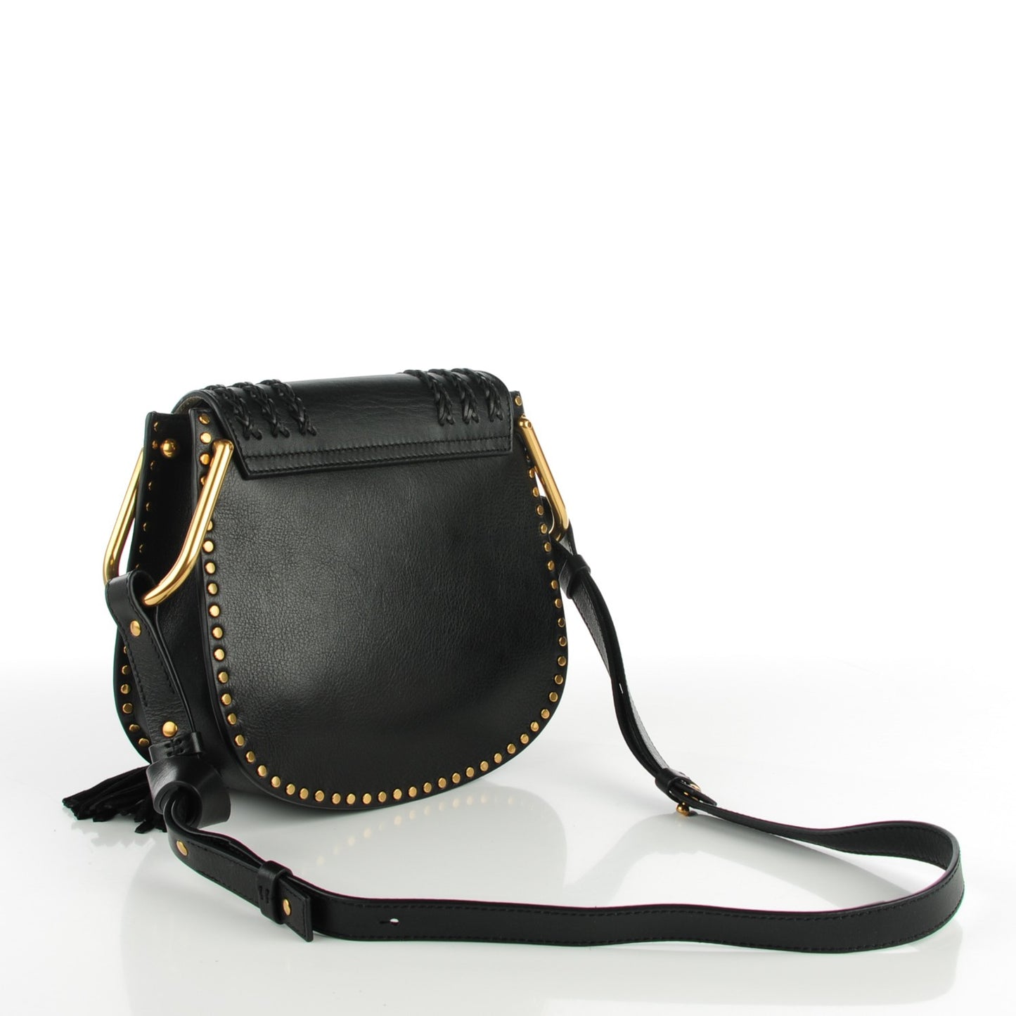 Calfskin Braided Small Hudson Shoulder Bag Black