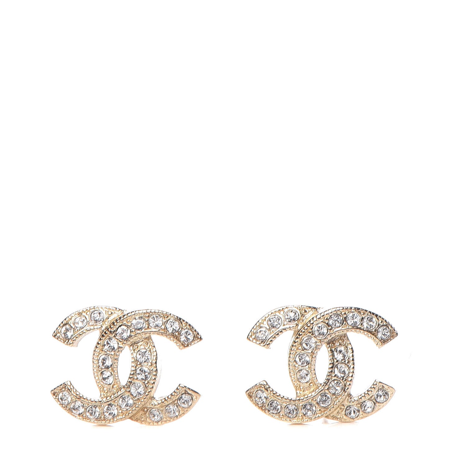 Crystal Mini CC Earrings Gold