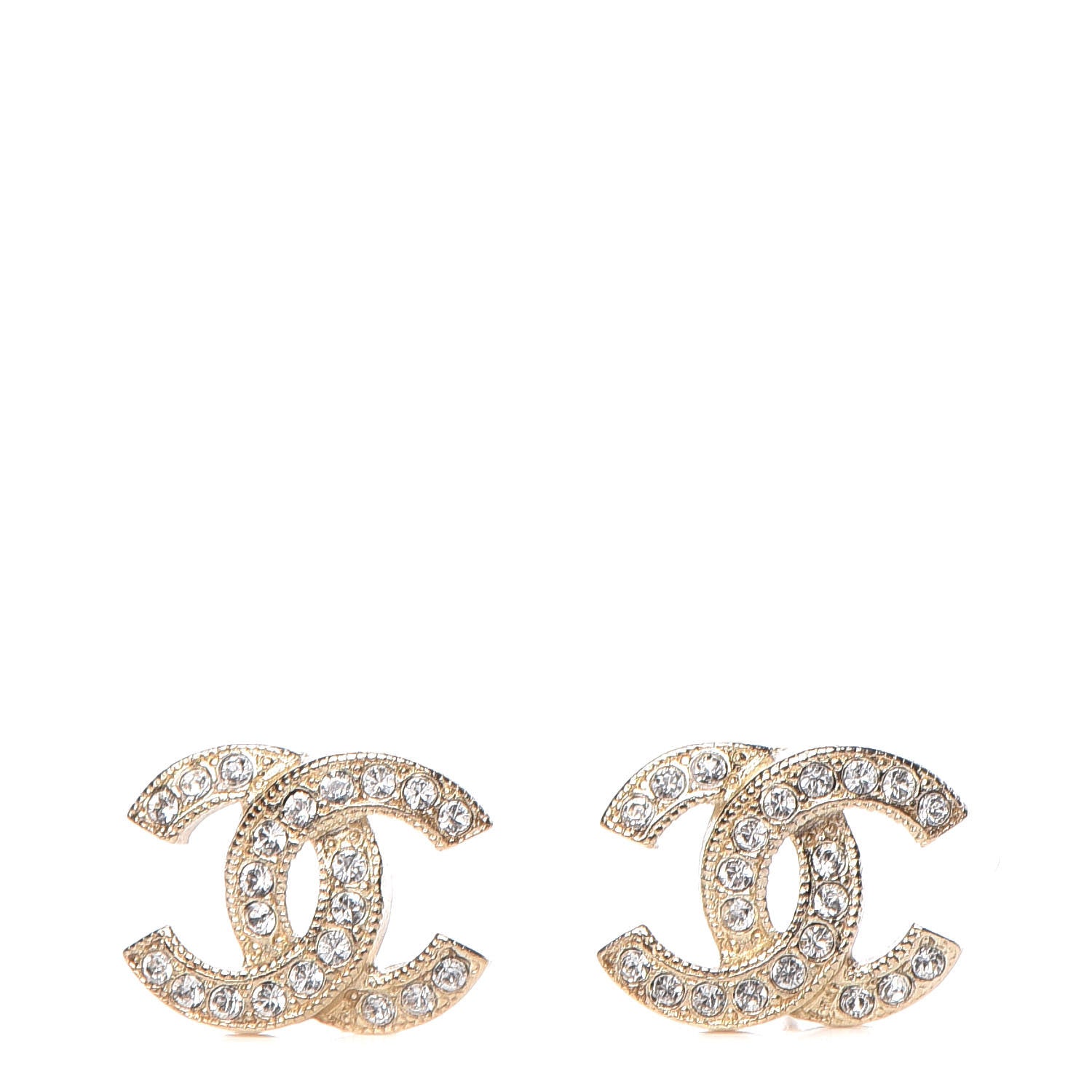 Chanel Crystal Mini CC Earrings Gold 1 of 5