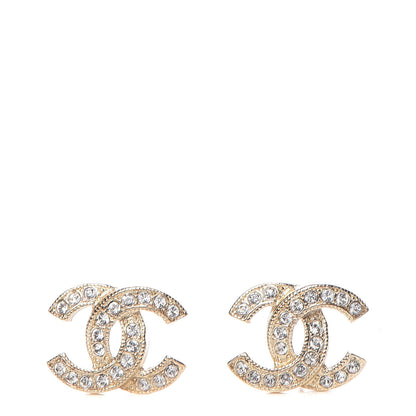 Chanel Crystal Mini CC Earrings Gold 1 of 5